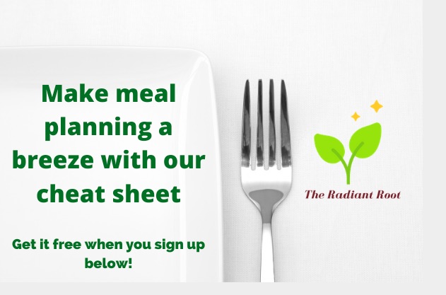 Meal Planning Cheat Sheet Sign Up Page | The Radiant Root